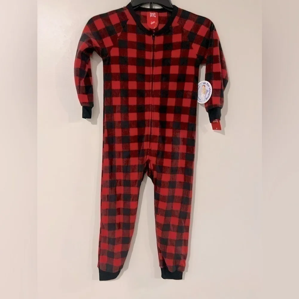 Matching Toddler, Little & Big Kids 1-Pc.Red Check  Family Pajamas XS4-5 Holiday